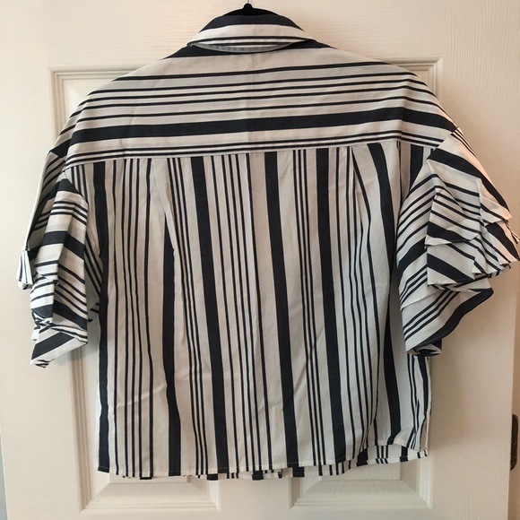 Stripe Ruffle Button Up - Picture 2 of 4